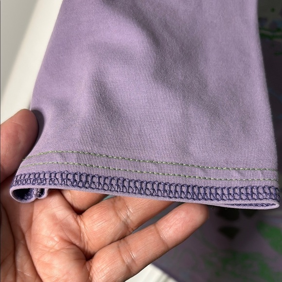 Vibrant Purple and Green Women's Blouse - Picture 4 of 6